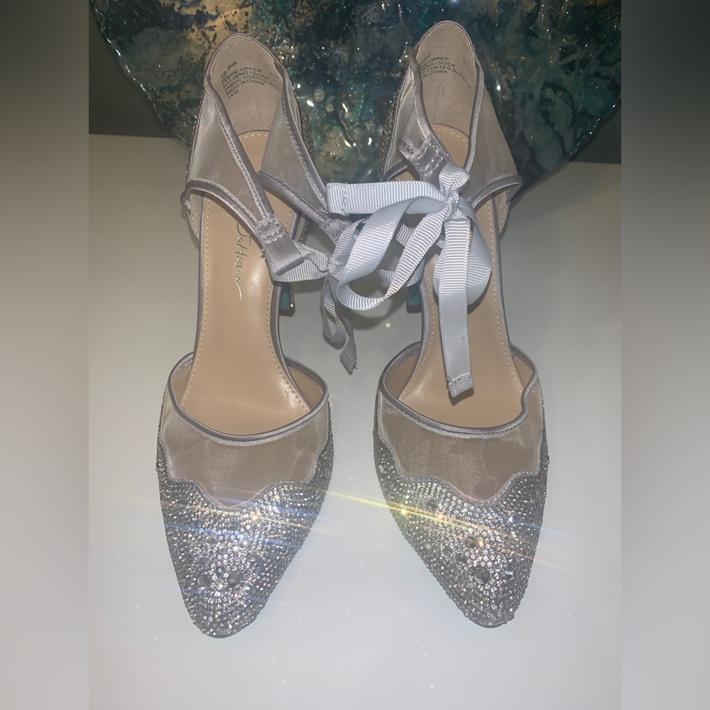 Silver Betsey Johnson Women's Iris Dress Pumps Many Sizes NEW - Picture 12 of 14